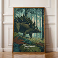 Stegosaurus, Dinosaur Framed Poster: Jurassic Nursery Decor, Kids Room Wall Art