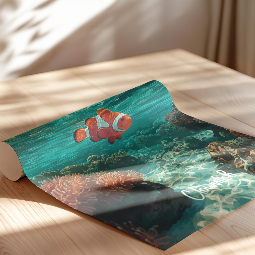 Clownfish Framed Poster: Tropical Ocean Nursery Wall Art