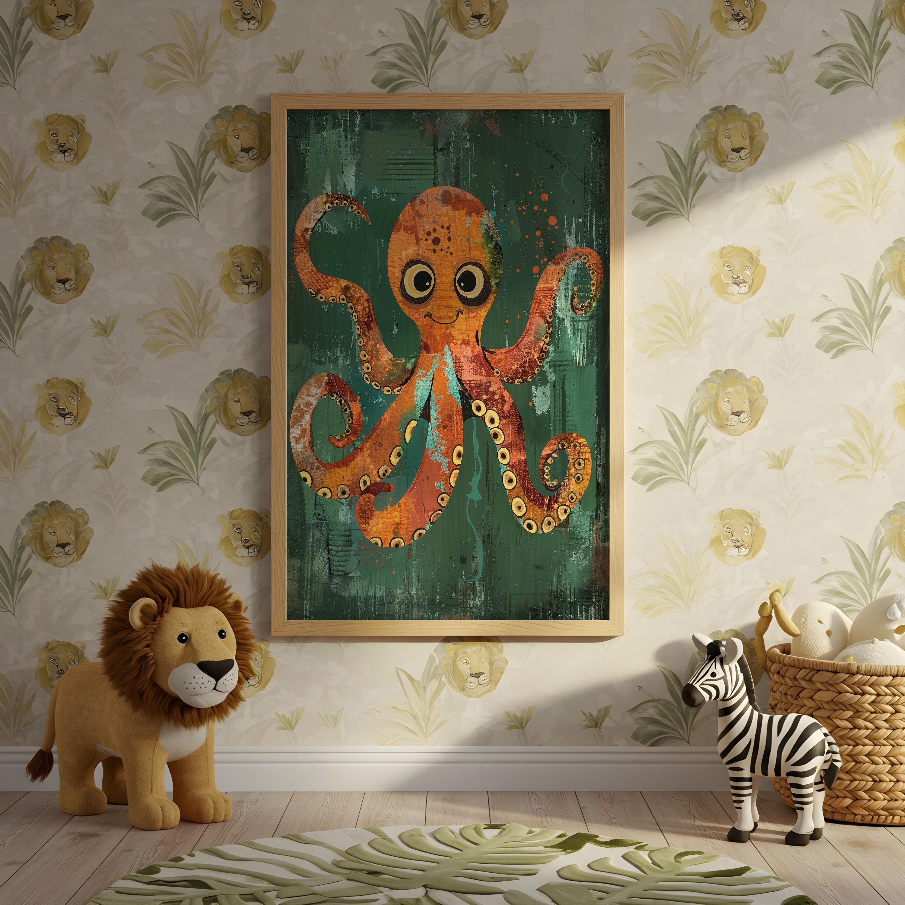 Octopus Nursery Wall Art – Ocean Animal Print