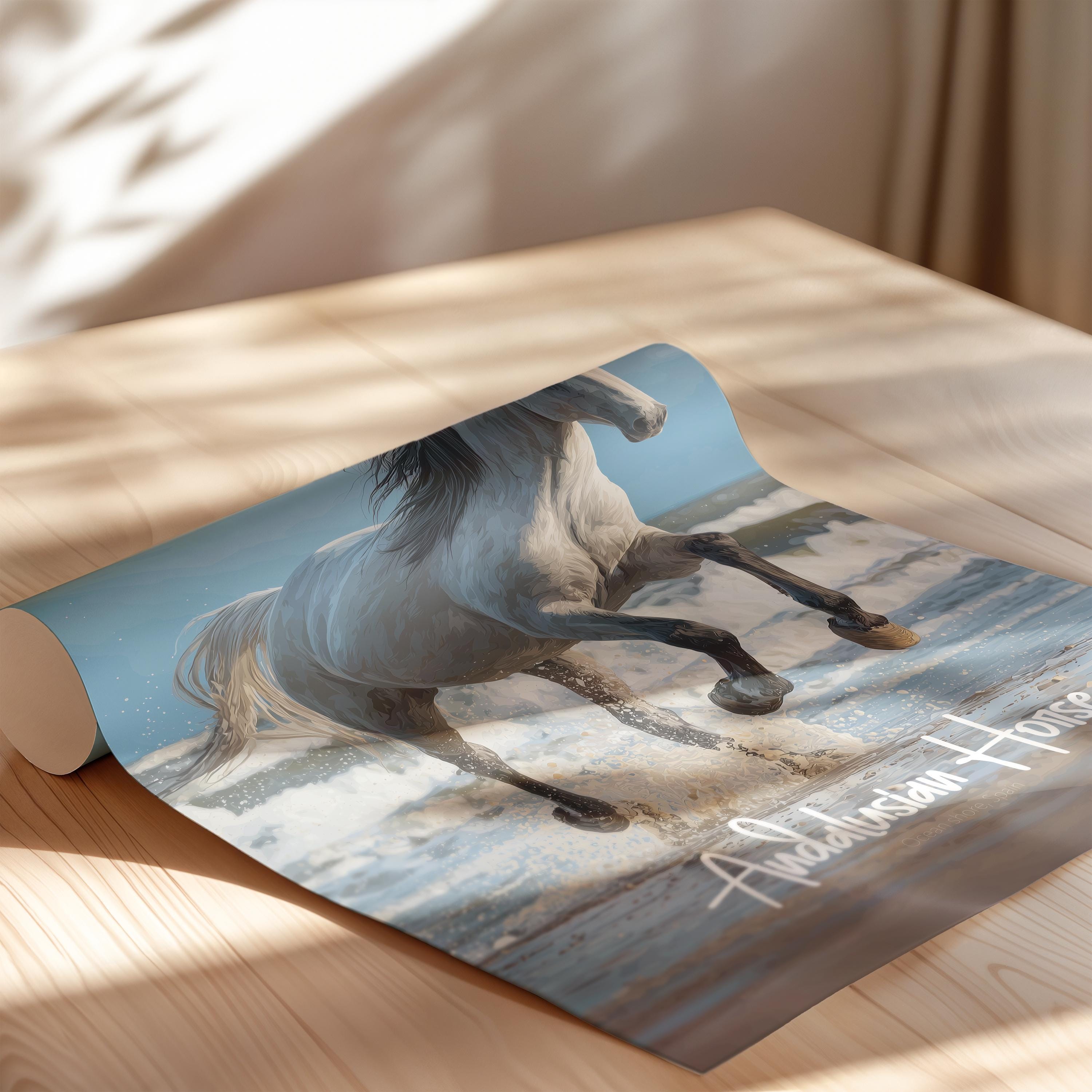 Andalusian Horse Art Print: Elegant Spanish Equestrian Decor