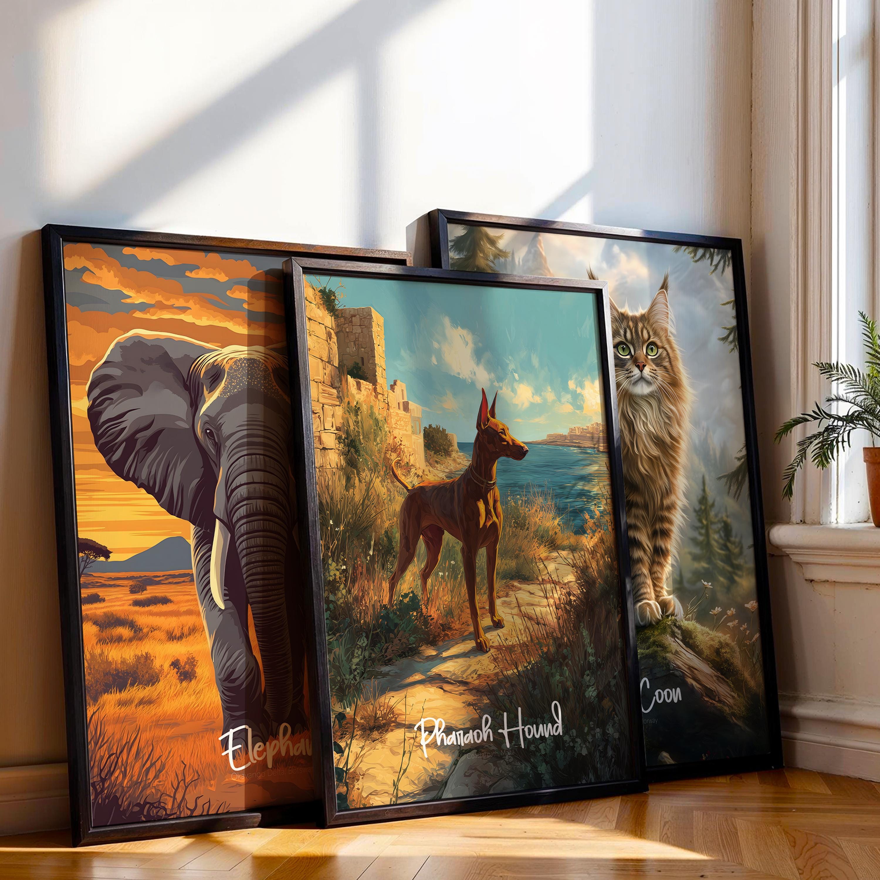 Pharaoh Hound Art Print: Elegant Egyptian Dog Breed Poster