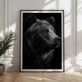 Monochrome Bear Print: Majestic Wildlife Wall Art