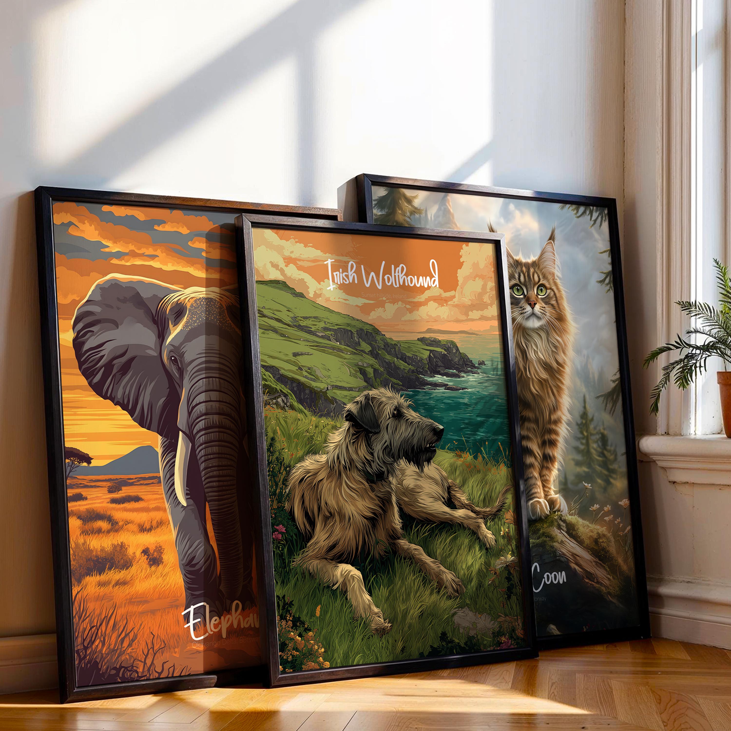 Irish Wolfhound Print: Gentle Giant Dog Breed Wall Art