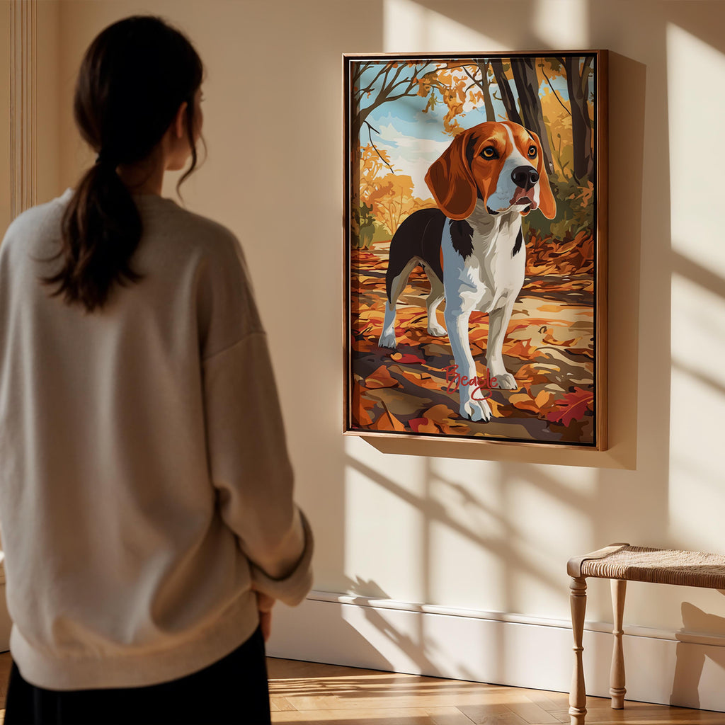 Beagle Dog Art Print, Modern Framed Poster, Pet Home Decor
