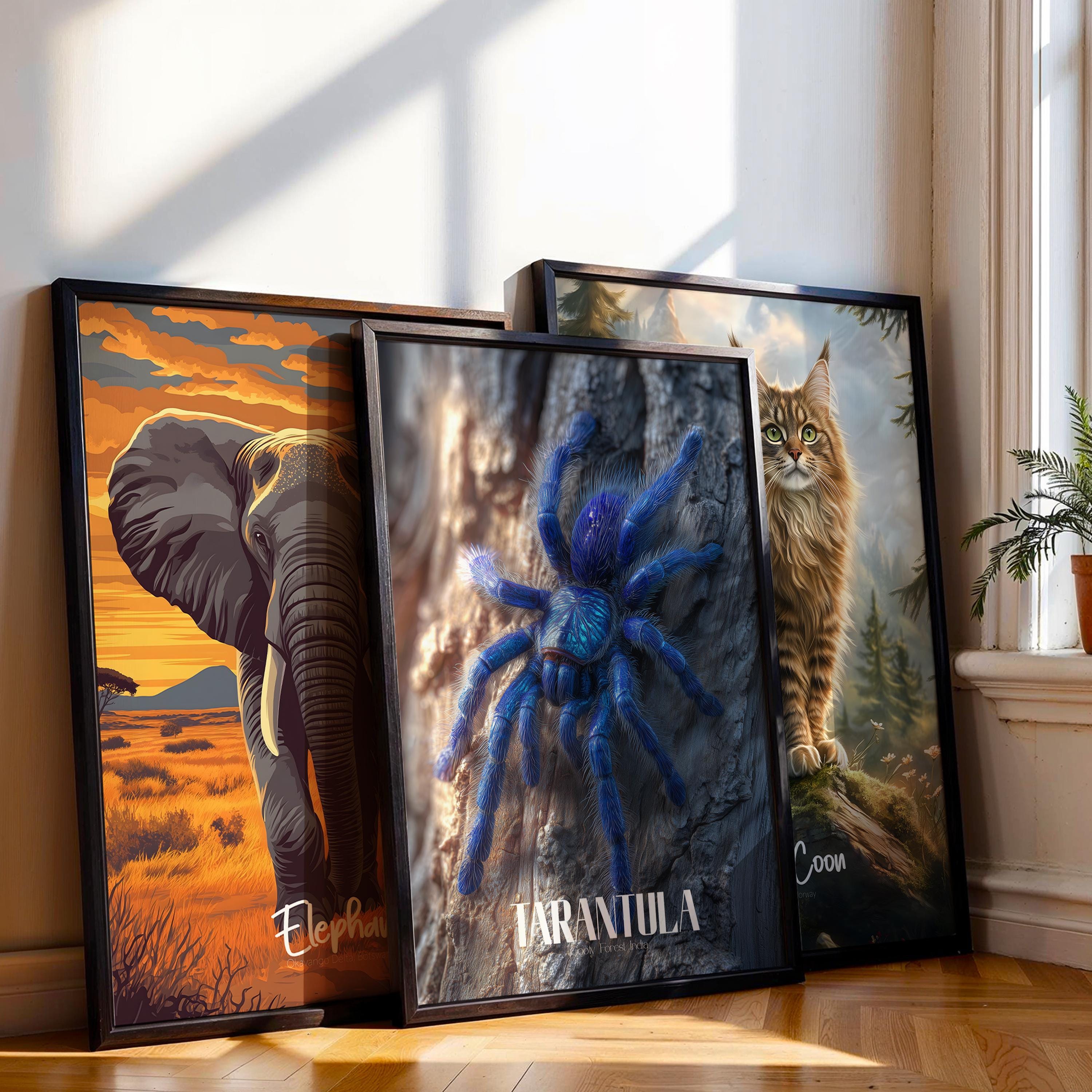 Gooty Sapphire Tarantula Print: Exotic Blue Spider Wall Art