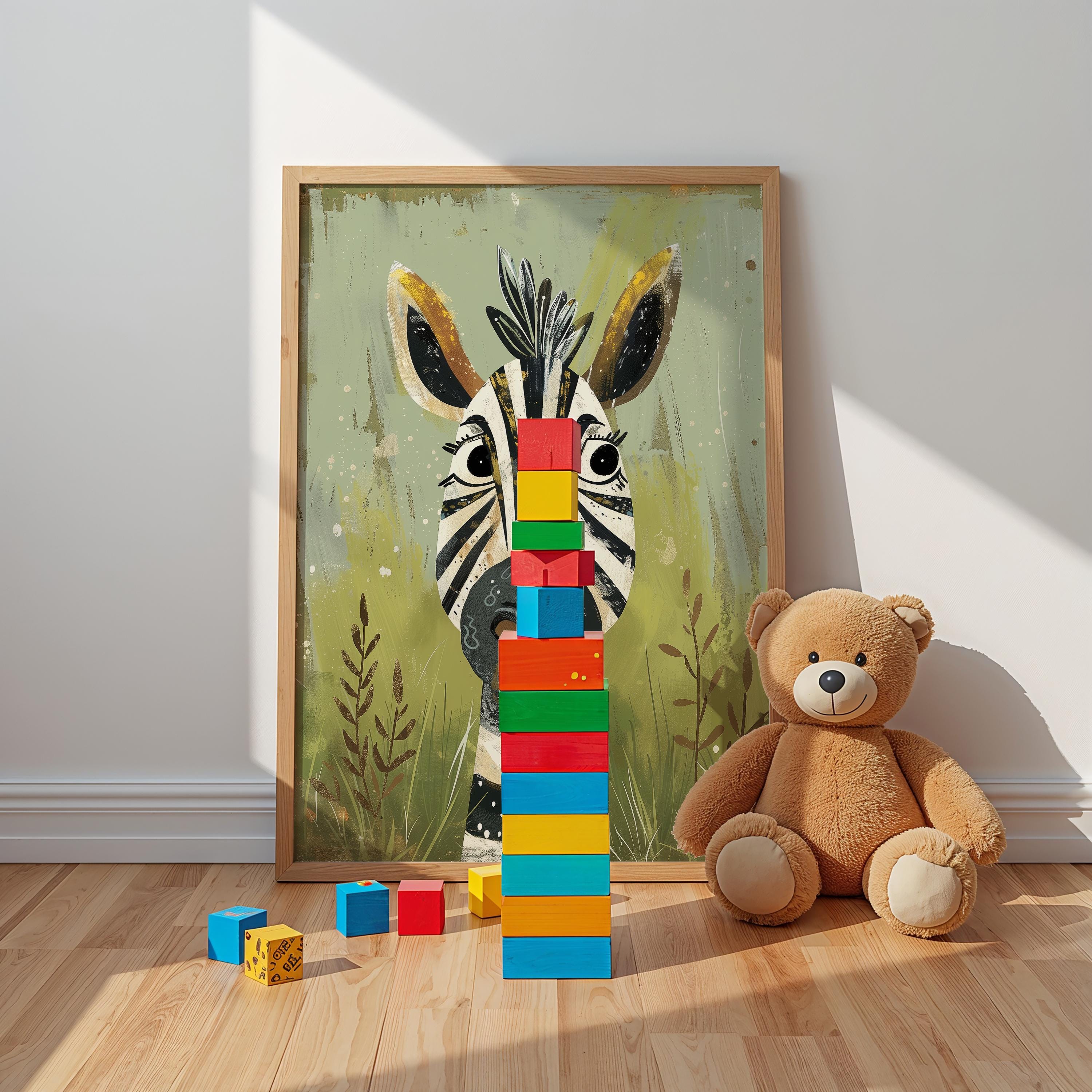 Zebra Nursery Wall Art – Safari Animal Print for Kids