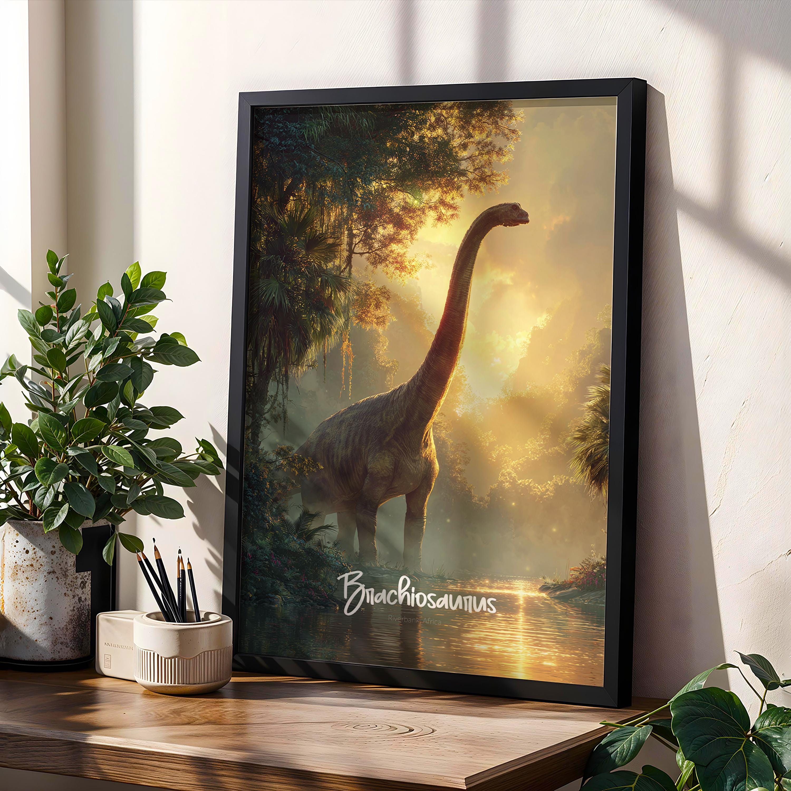 Brachiosaurus Framed Poster: Jurassic Nursery Wall Art
