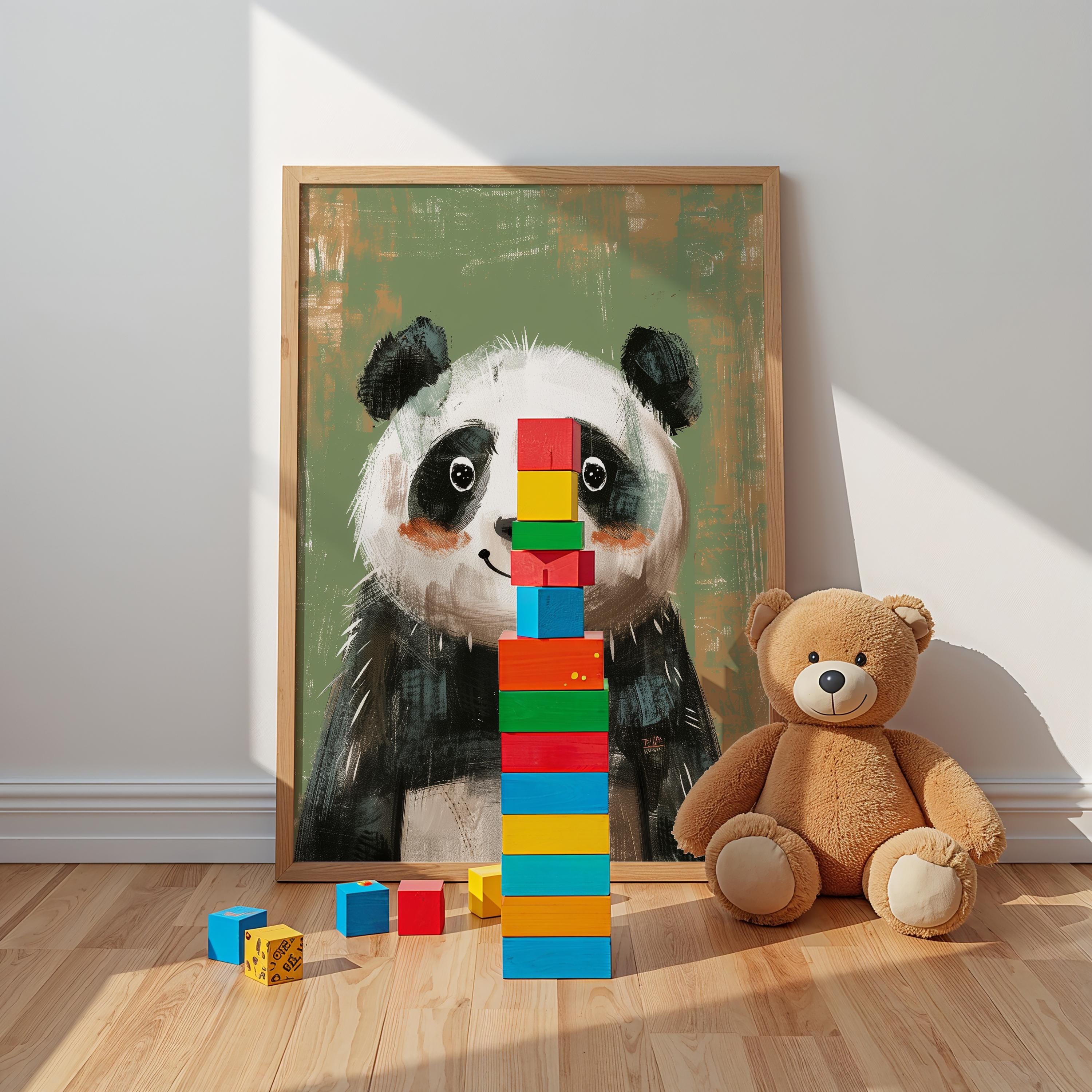 Panda Nursery Wall Art – Forest Animal Print