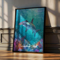 Hammerhead Shark Framed Poster: Kids Nursery Ocean Wall Art