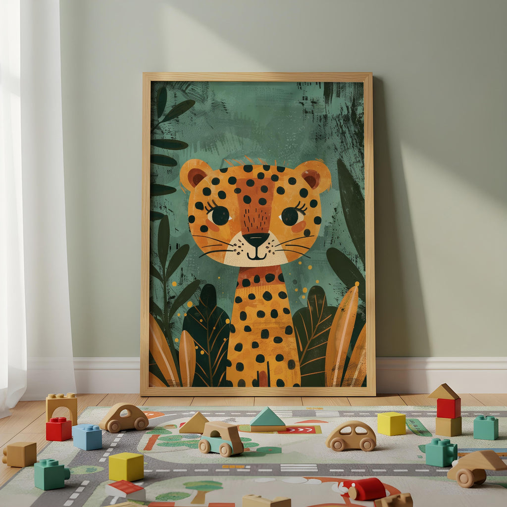 Leopard Nursery Wall Art – Safari Animal Print for Kids