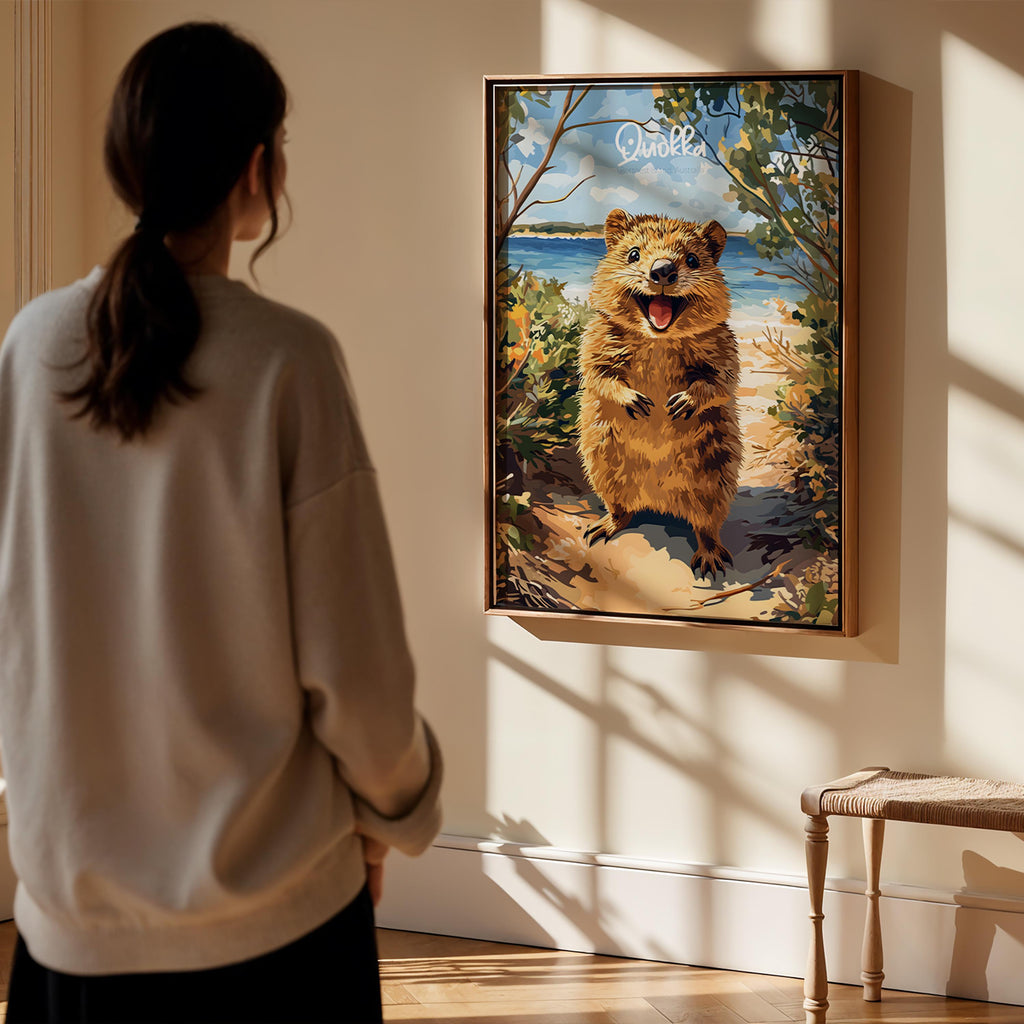 Quokka Animal Print: Cheerful Australian Wildlife Poster
