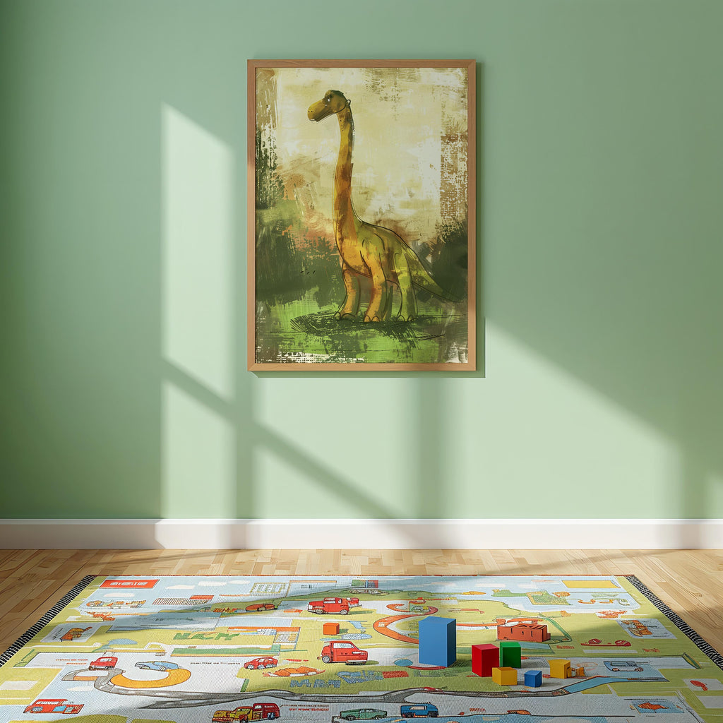 Brachiosaurus Wall Art – Dinosaur Print for Kids Room