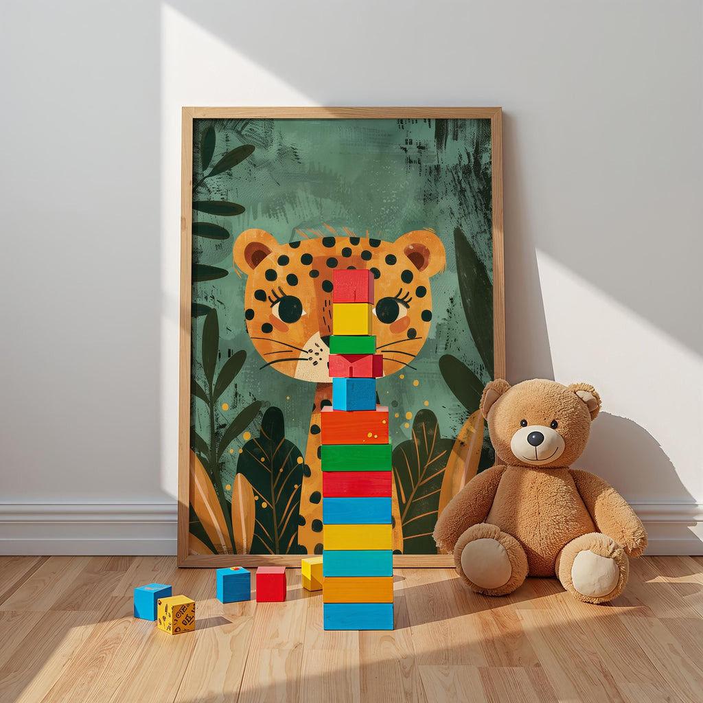 Leopard Nursery Wall Art – Safari Animal Print for Kids