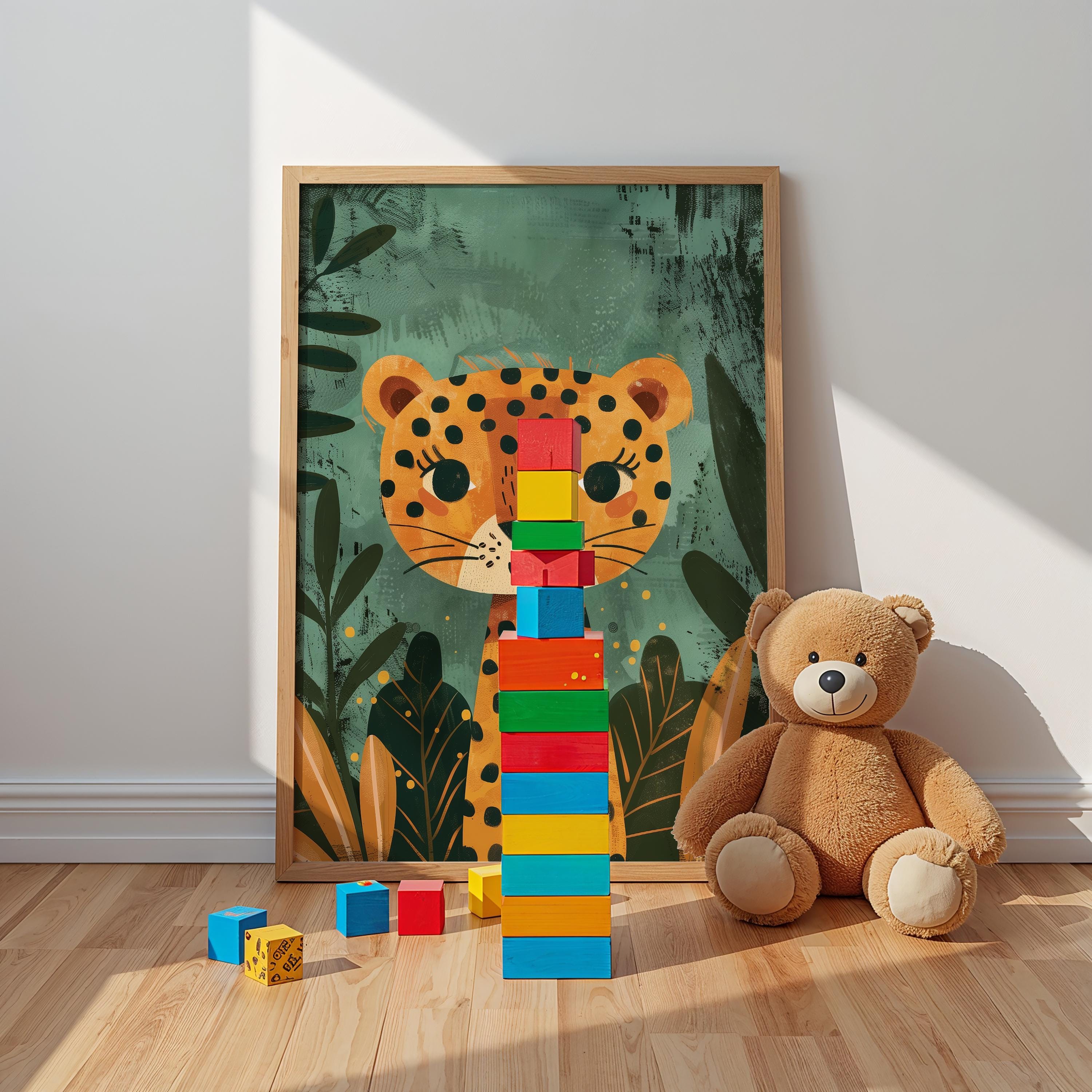 Leopard Nursery Wall Art – Safari Animal Print for Kids