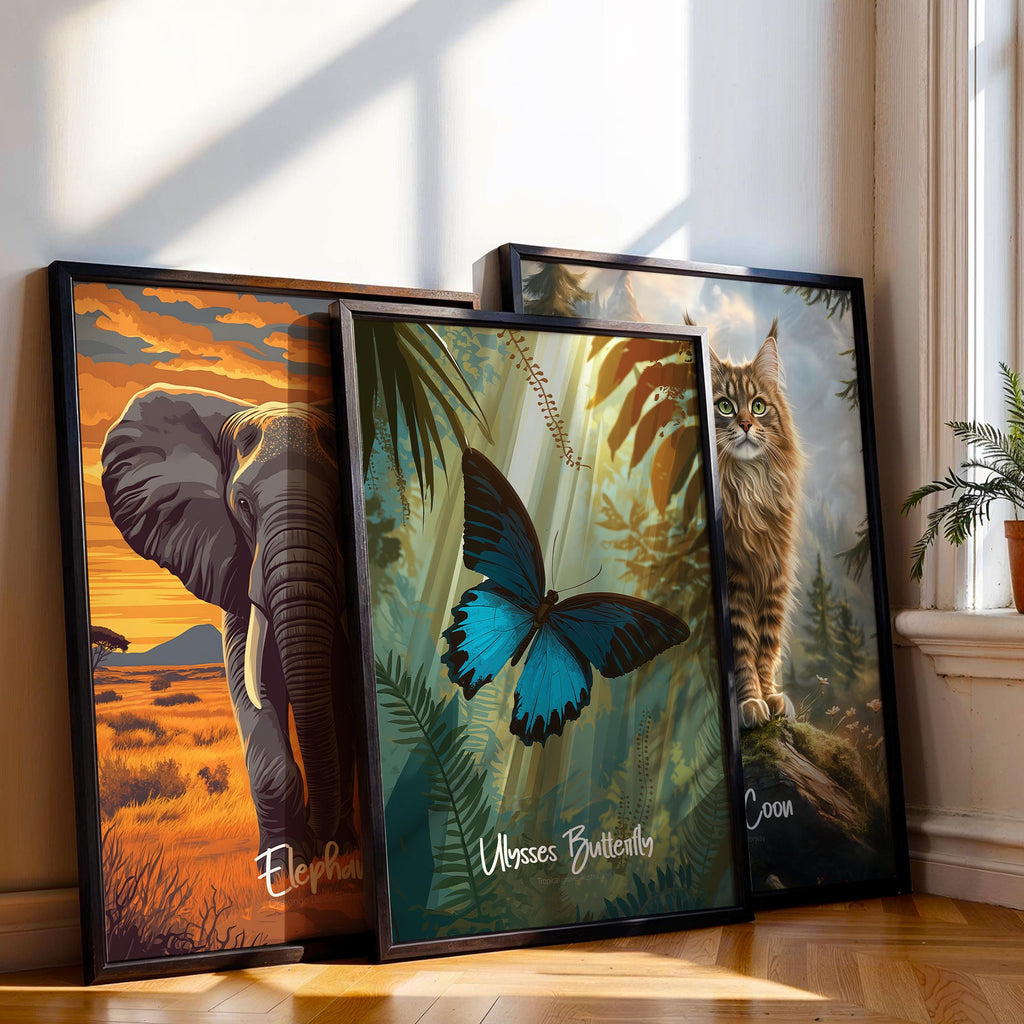 Ulysses Butterfly Print: Vibrant Tropical Insect Wall Art