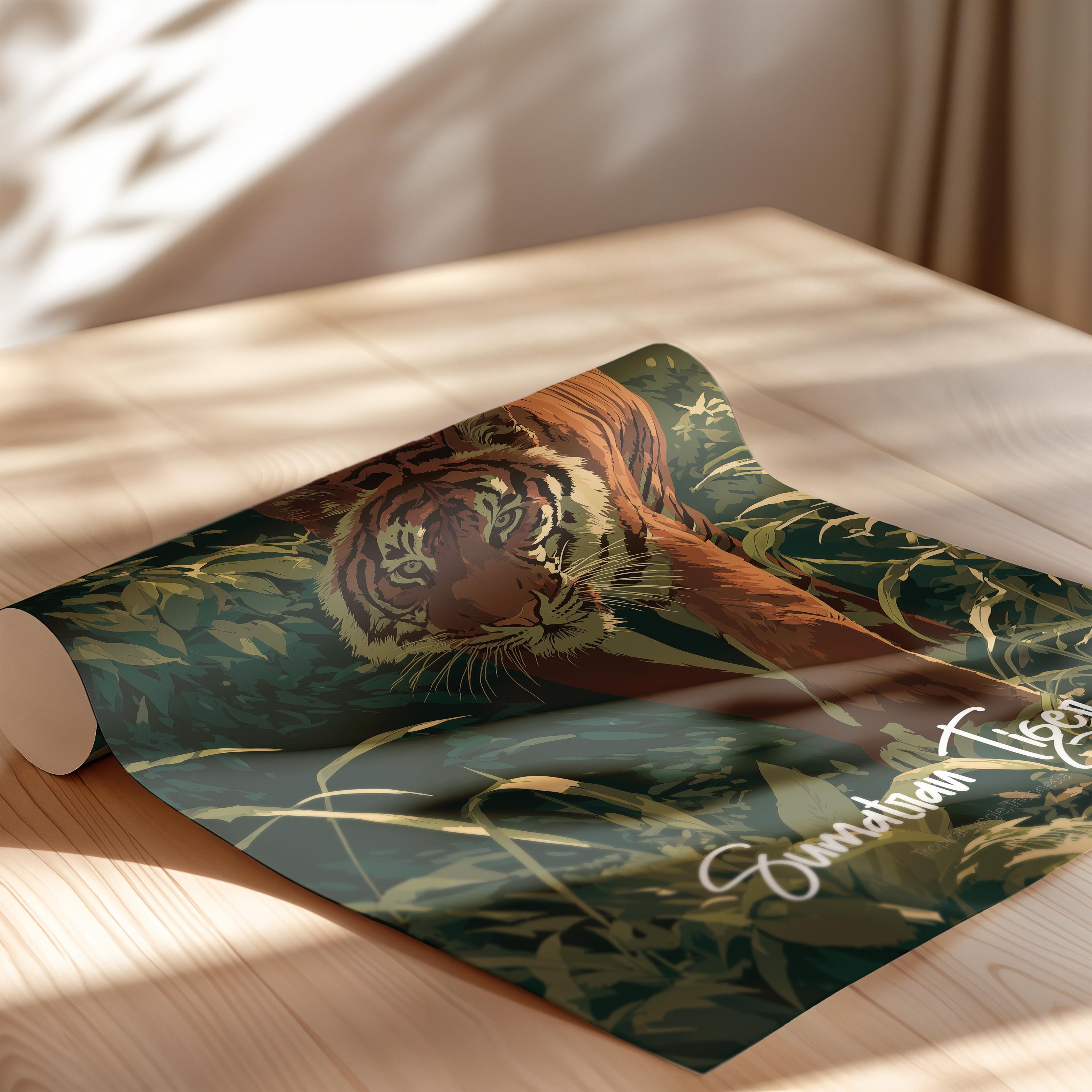 Sumatran Tiger Framed Poster: Endangered Wildlife Art, Kids Nursery Decor