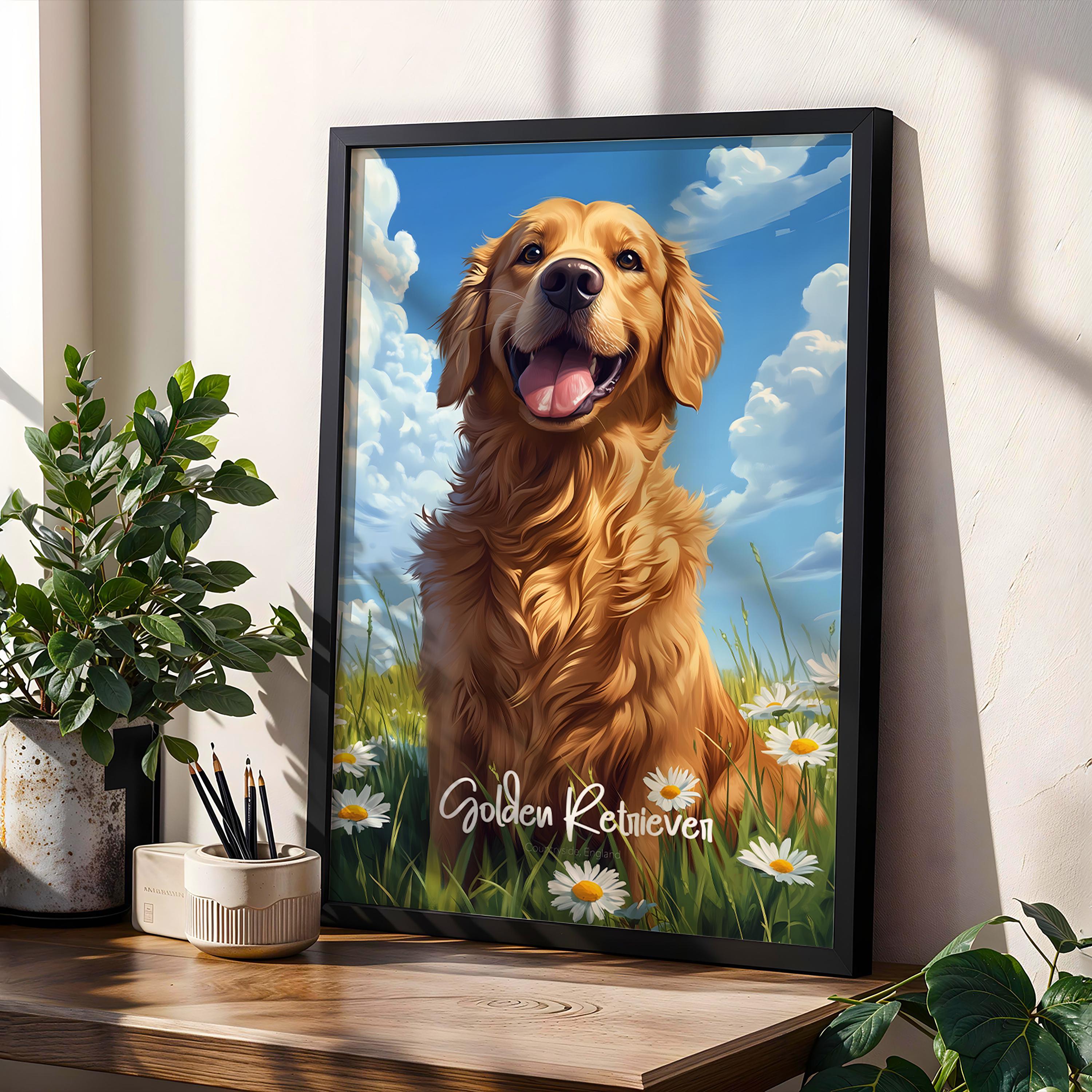Golden Retriever Framed Poster: Dog Lover Wall Art
