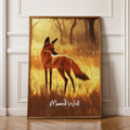 Maned Wolf Wildlife Poster: Nature Art Print for Home & Office