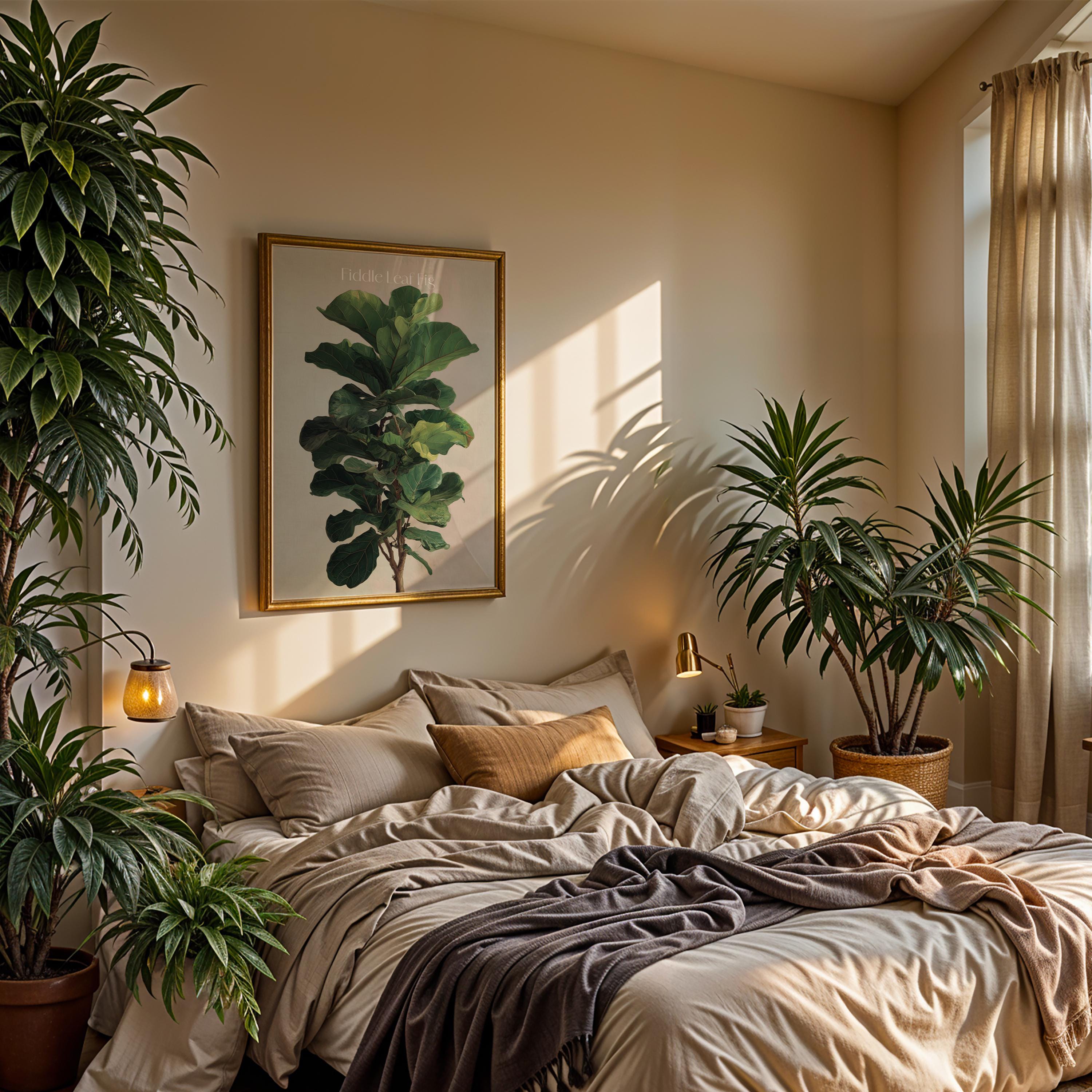 Fiddle Leaf Fig Print: Tropical Botanical Wall Art, Plant Lover Gift