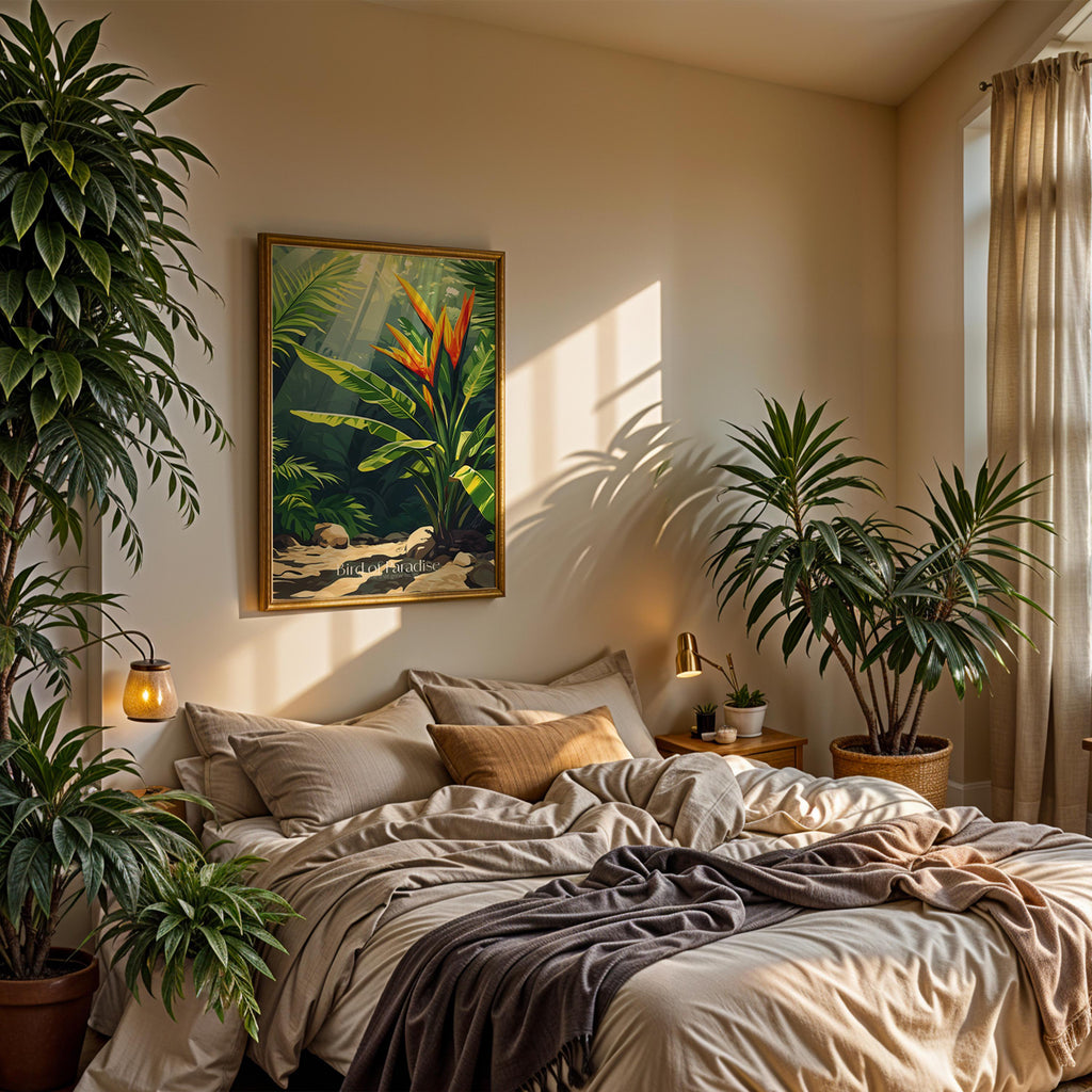 Bird of Paradise Flower Plant Print: Tropical Botanical Illustration