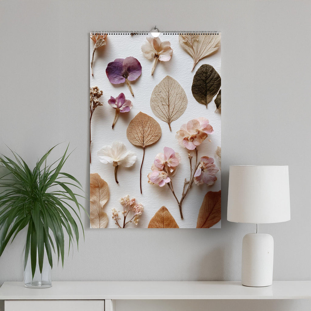2026 Pressed Flower Wall Calendar A3: Botanical Art Print