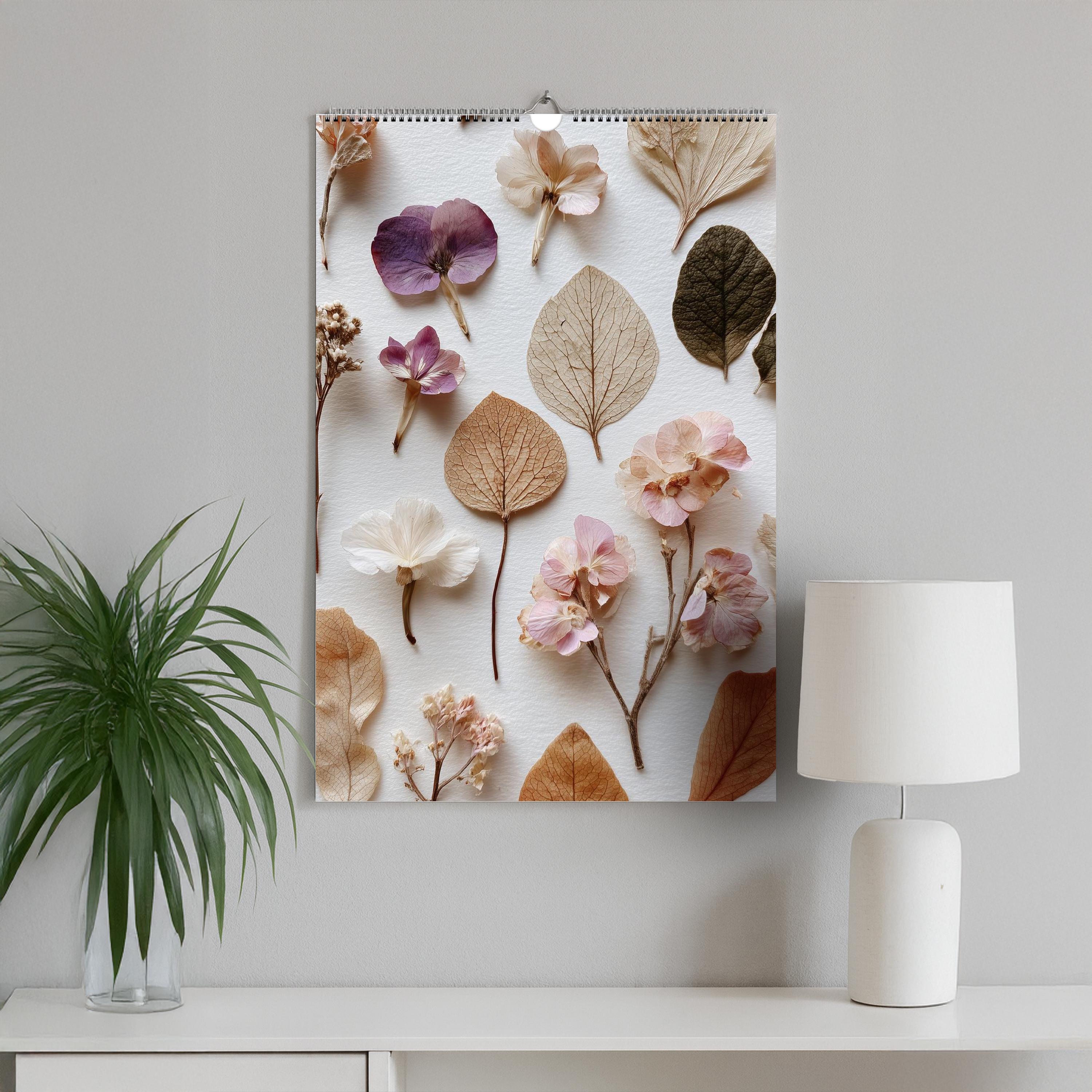 2026 Pressed Flower Wall Calendar A3: Botanical Art Print