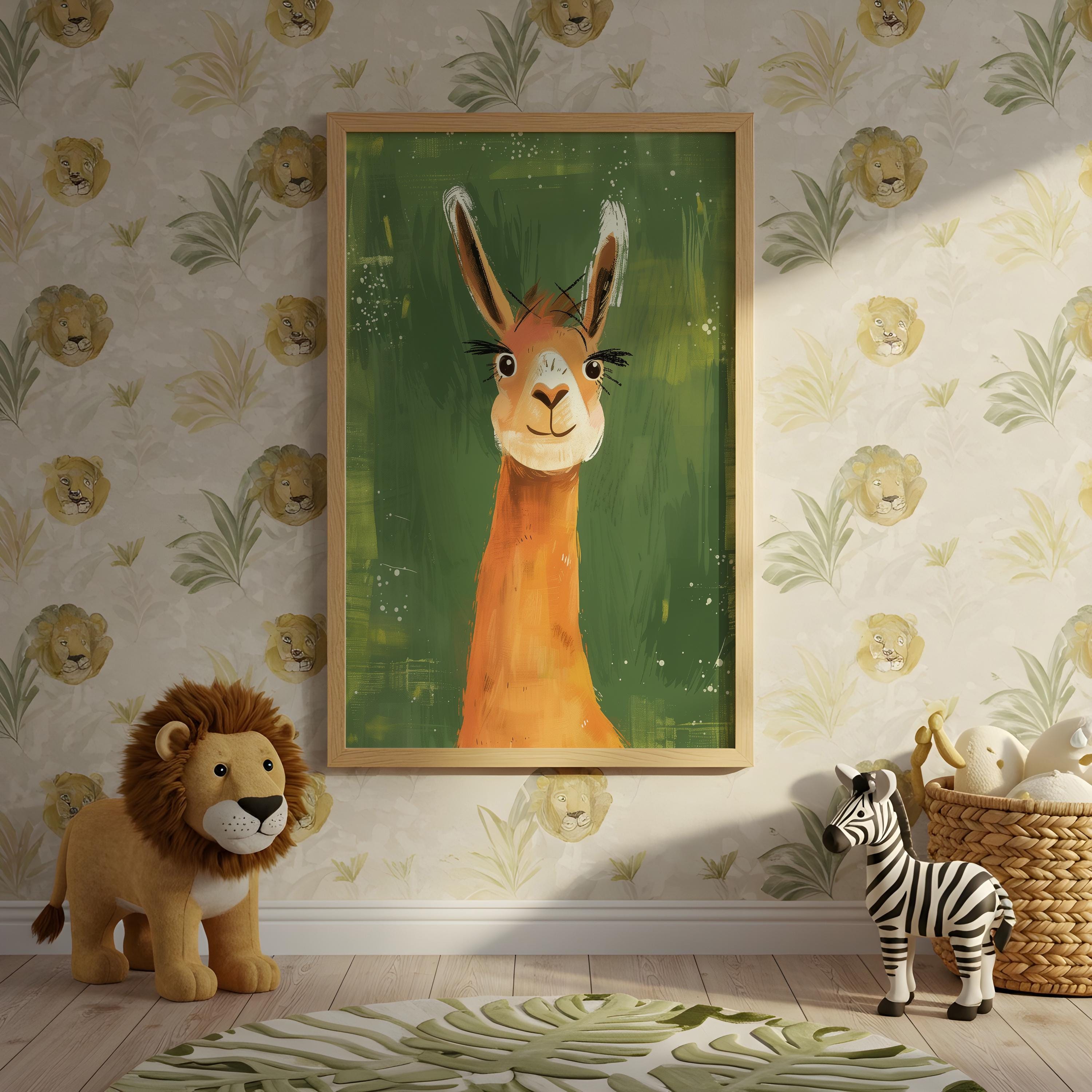Llama Nursery Wall Art – Andean Animal Print