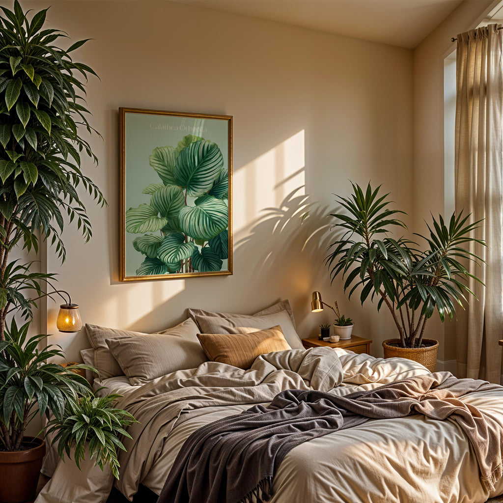 Calathea Orbifolia Print: Tropical Botanical Wall Art, Plant Lover Gift