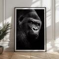 Monochrome Gorilla Print: Powerful Wildlife Wall Art