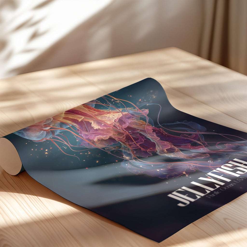 Jellyfish Wall Art Print: Ethereal Ocean Animal Illustration