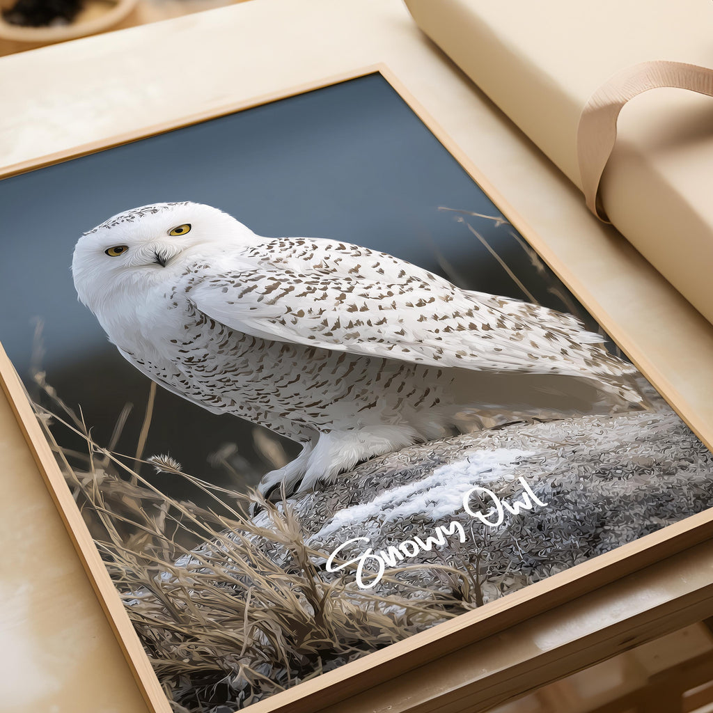 Snowy Owl Framed Poster: Arctic Nursery Wall Art