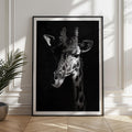 Black and White Giraffe Print: Elegant Monochrome Animal Wall Art