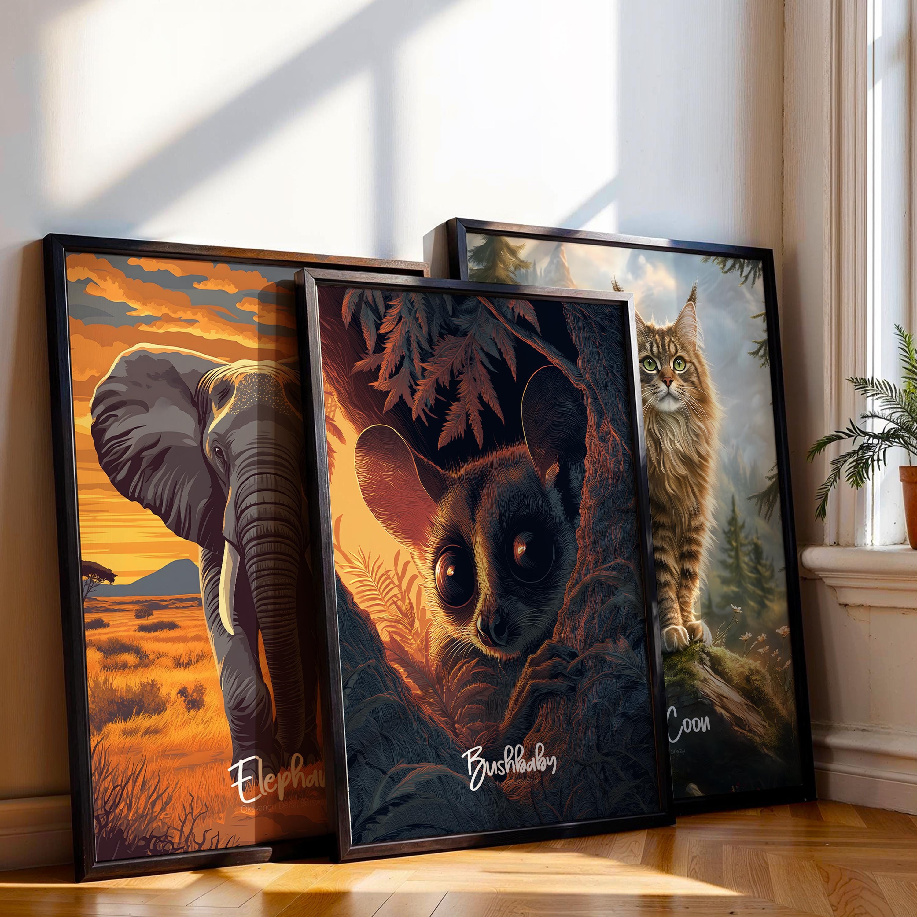 Bushbaby Art Print: Jungle Animal Kids Room Decor