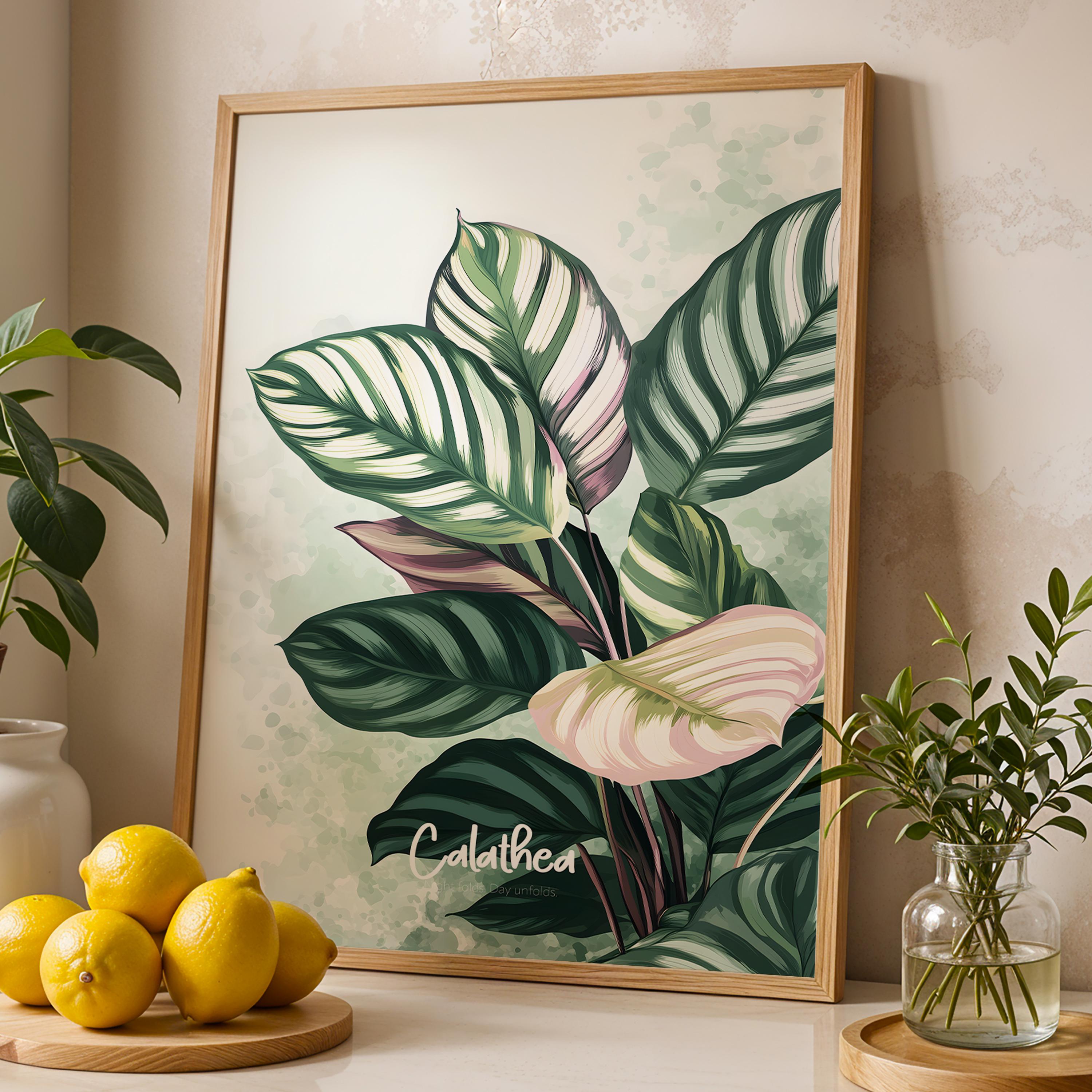 Calathea Plant Print: Minimalist Botanical Plant Wall Art