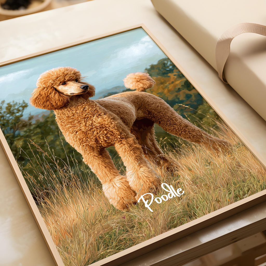 Elegant Poodle Art Print: Modern Dog Poster, Grooming Salon Decor