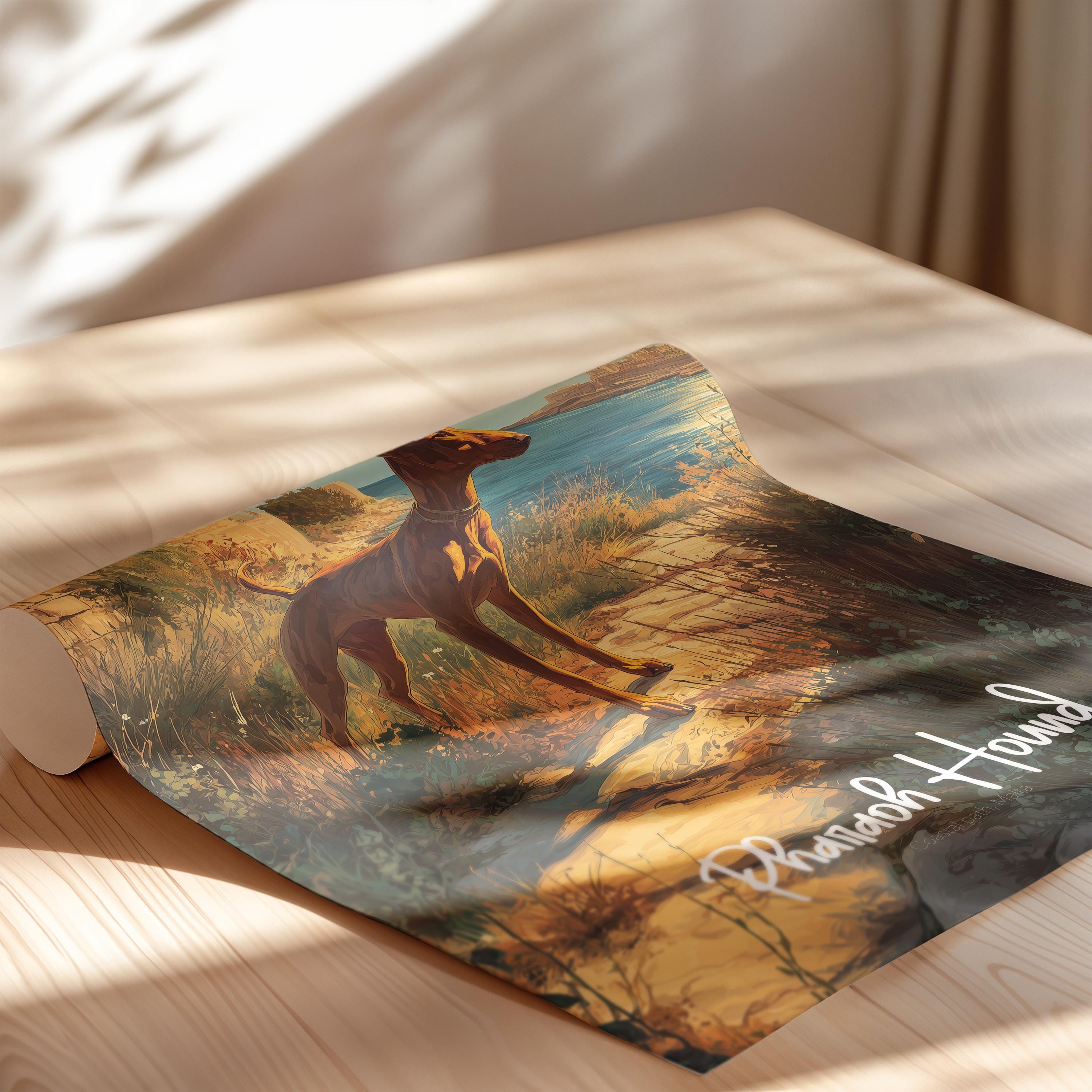 Pharaoh Hound Art Print: Elegant Egyptian Dog Breed Poster