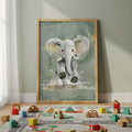 Elephant Nursery Wall Art – Safari Animal Print for Kids