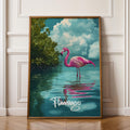 Yucatán Flamingo Art Print – Tropical Bird Illustration, Nature Decor