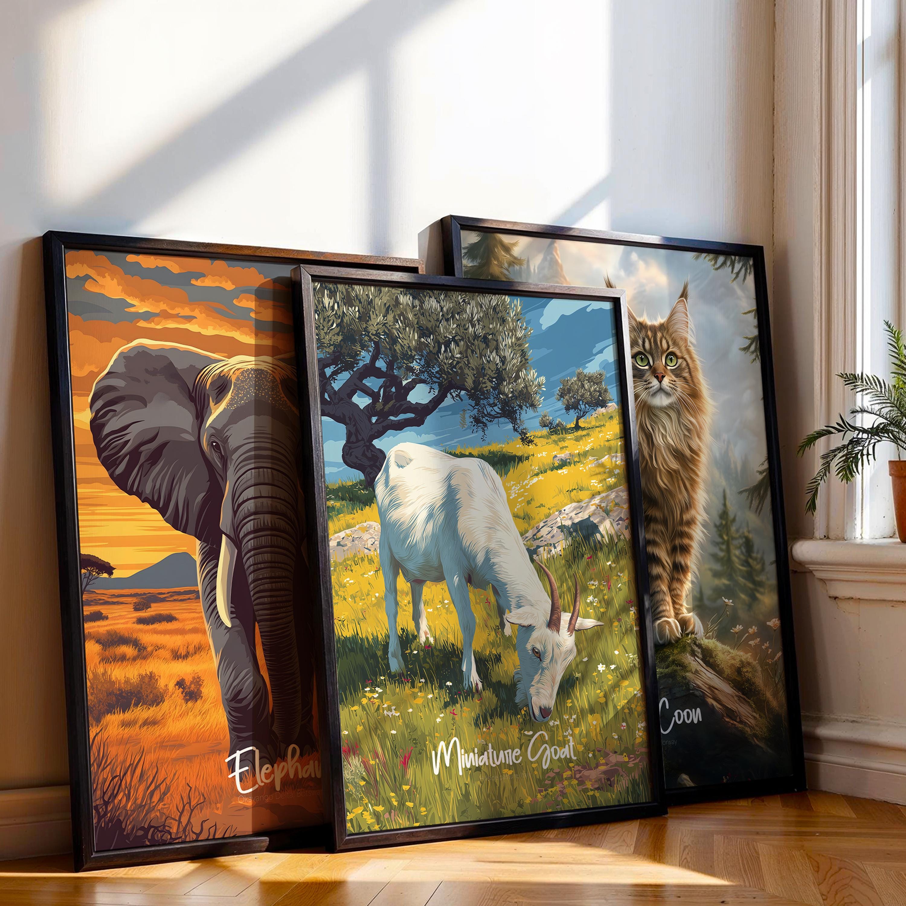 Miniature Goat Art Print – Farmhouse Animal Nursery Decor