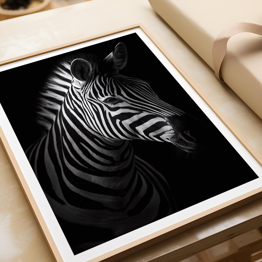 Black and White Zebra Print: Safari Animal Wall Art