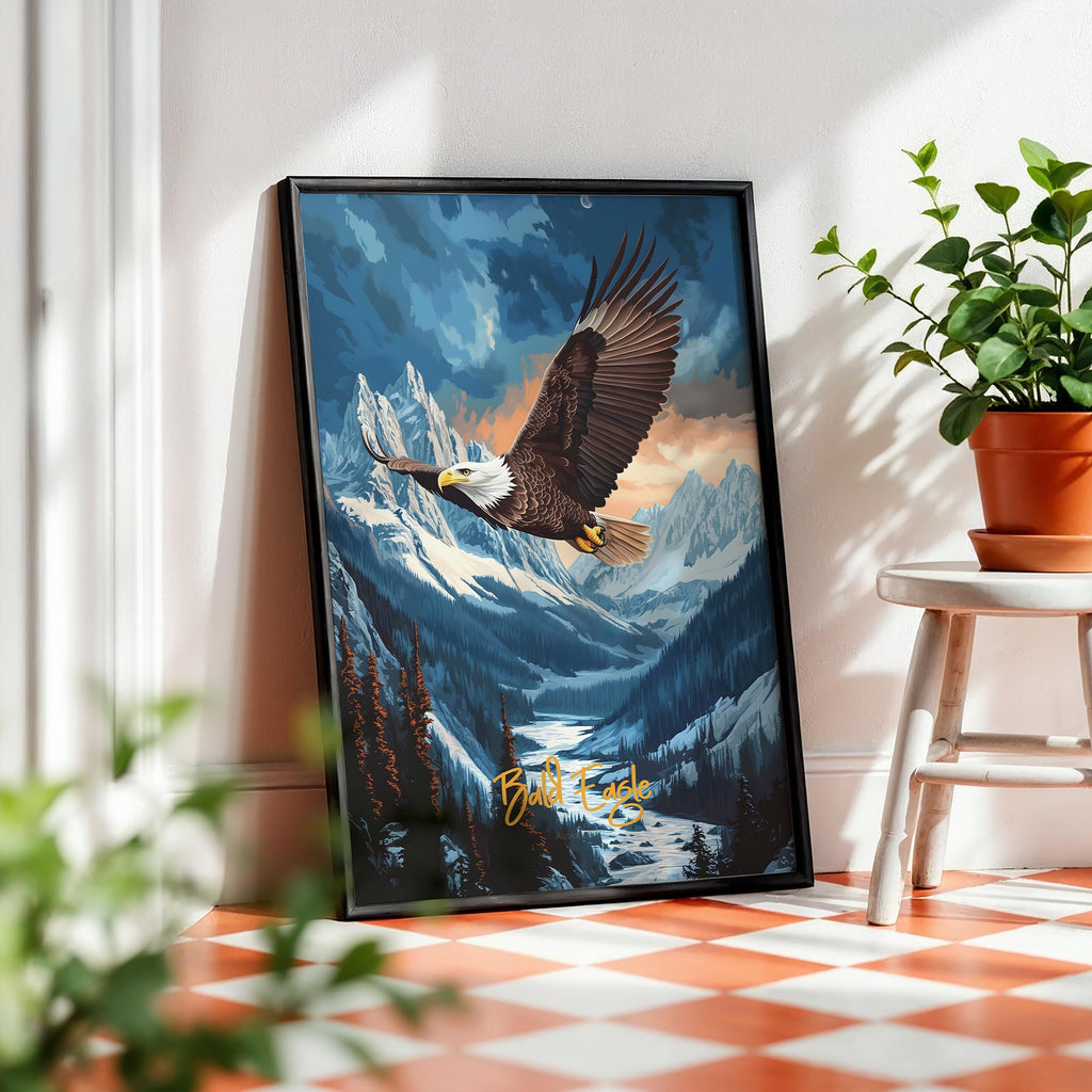 Bald Eagle Art Print: Patriotic Wildlife Illustration, American Symbol