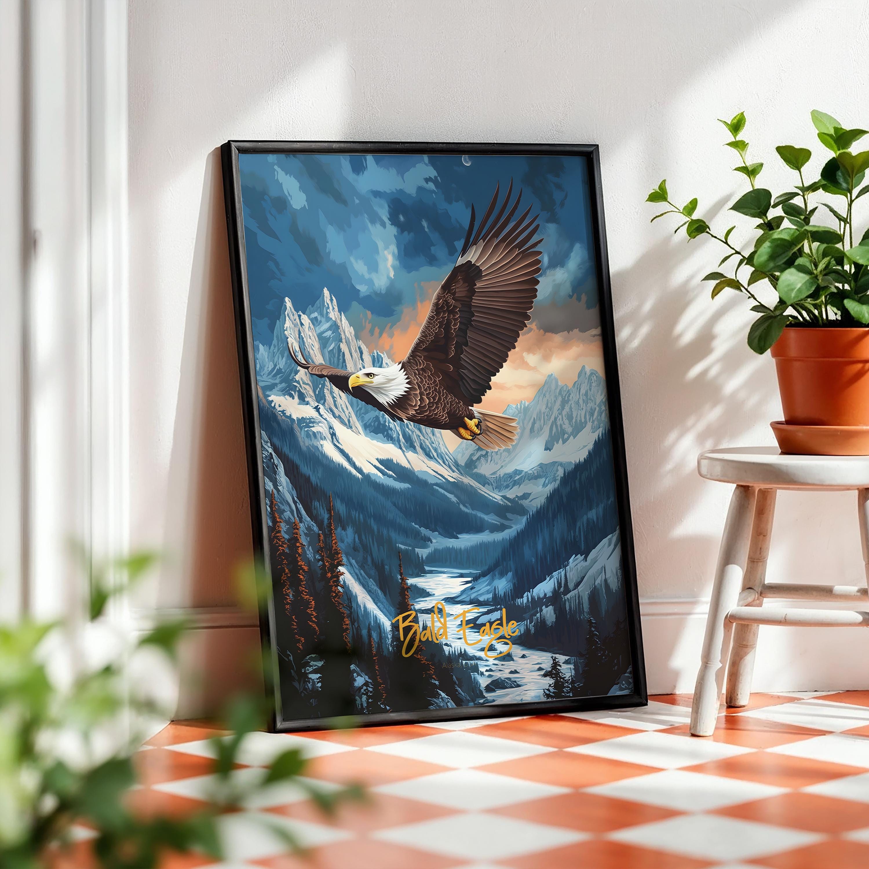 Bald Eagle Art Print: Patriotic Wildlife Illustration, American Symbol