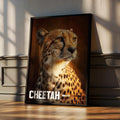 Cheetah Framed Poster: Safari Animal Wall Art for Nursery or Kids Room