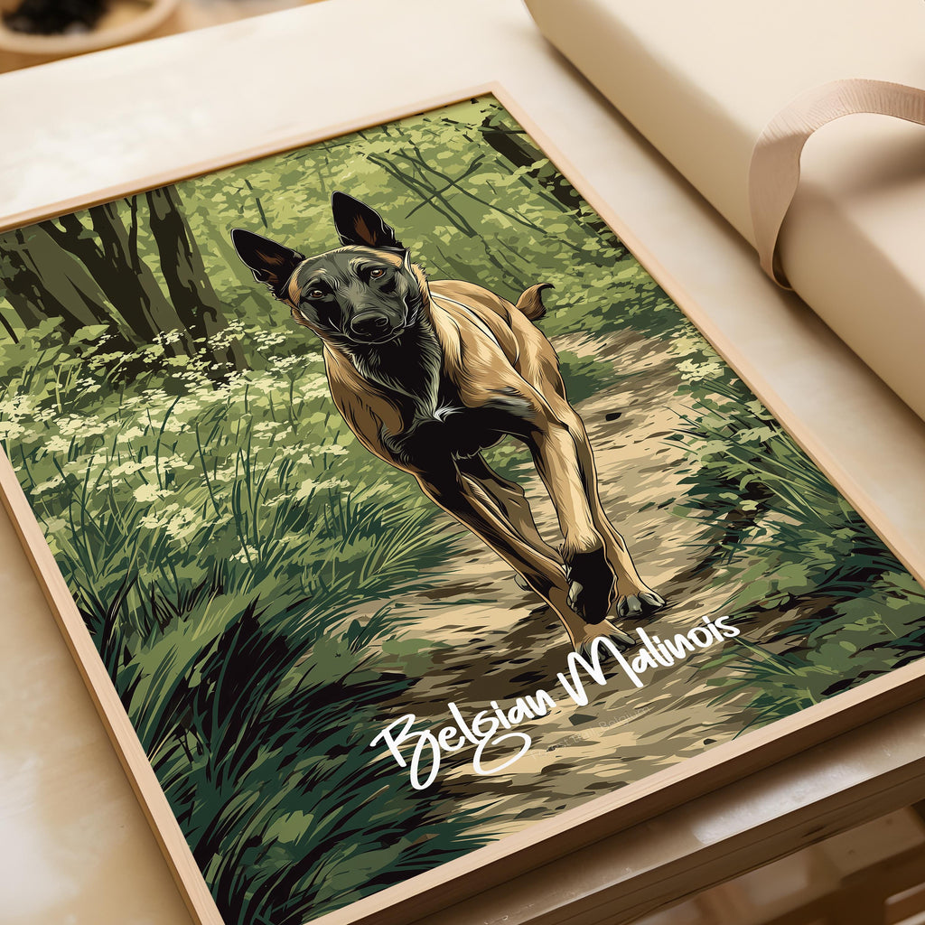 Belgian Malinois Dog Print: Modern K9 Wall Art