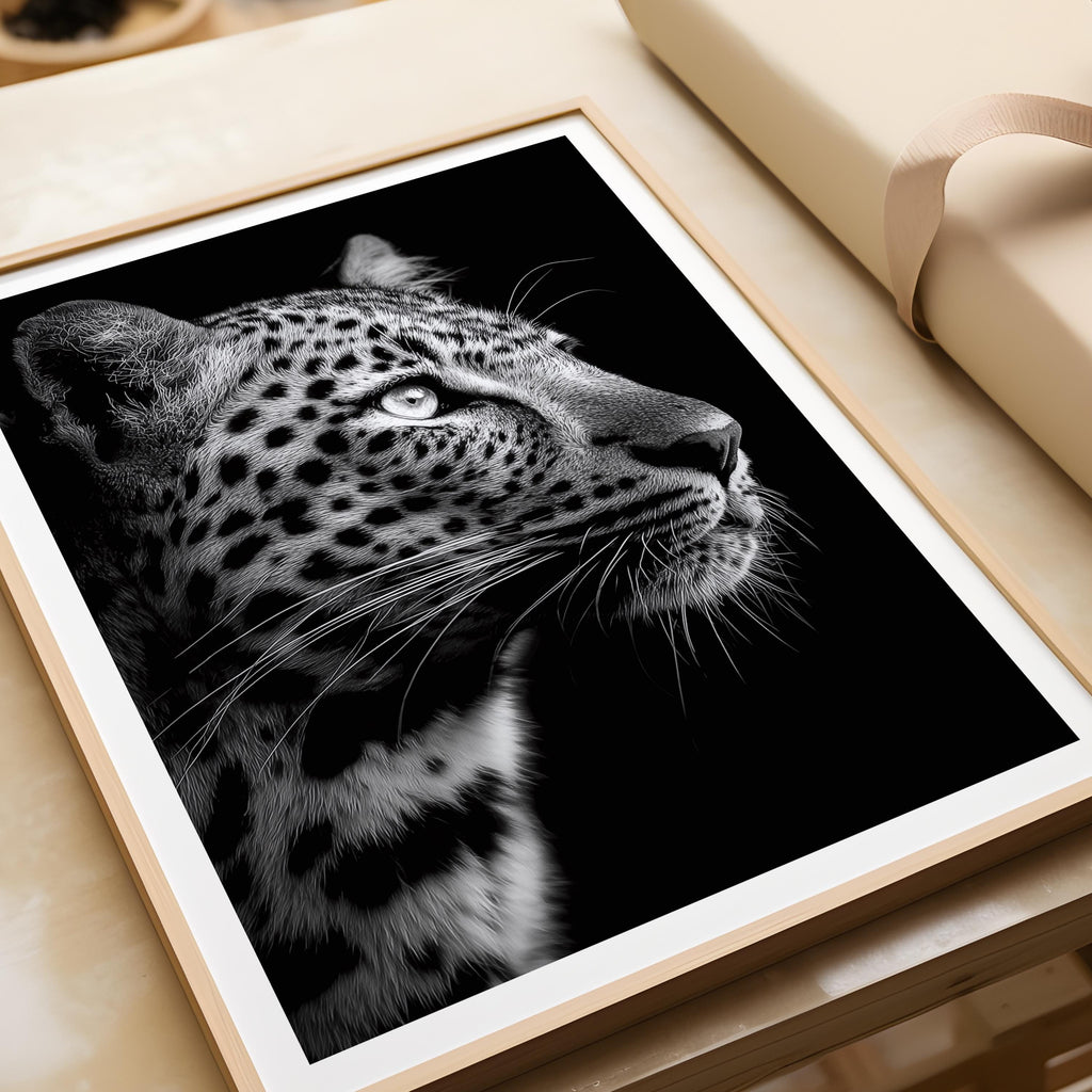 Black and White Leopard Print: Majestic Big Cat Wall Art