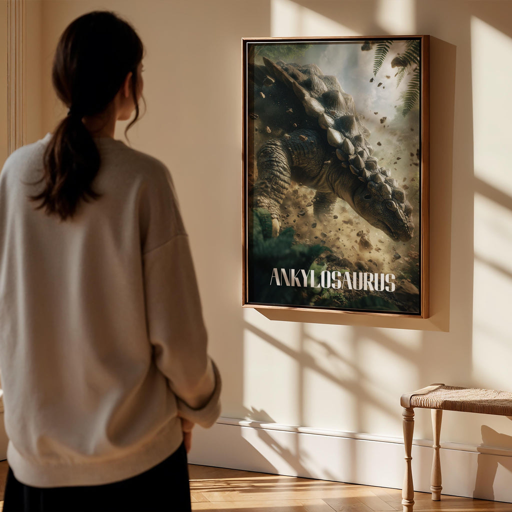 Ankylosaurus Poster for Kids Room – Armoured Dinosaur Wall Art for Nursery and Playroom