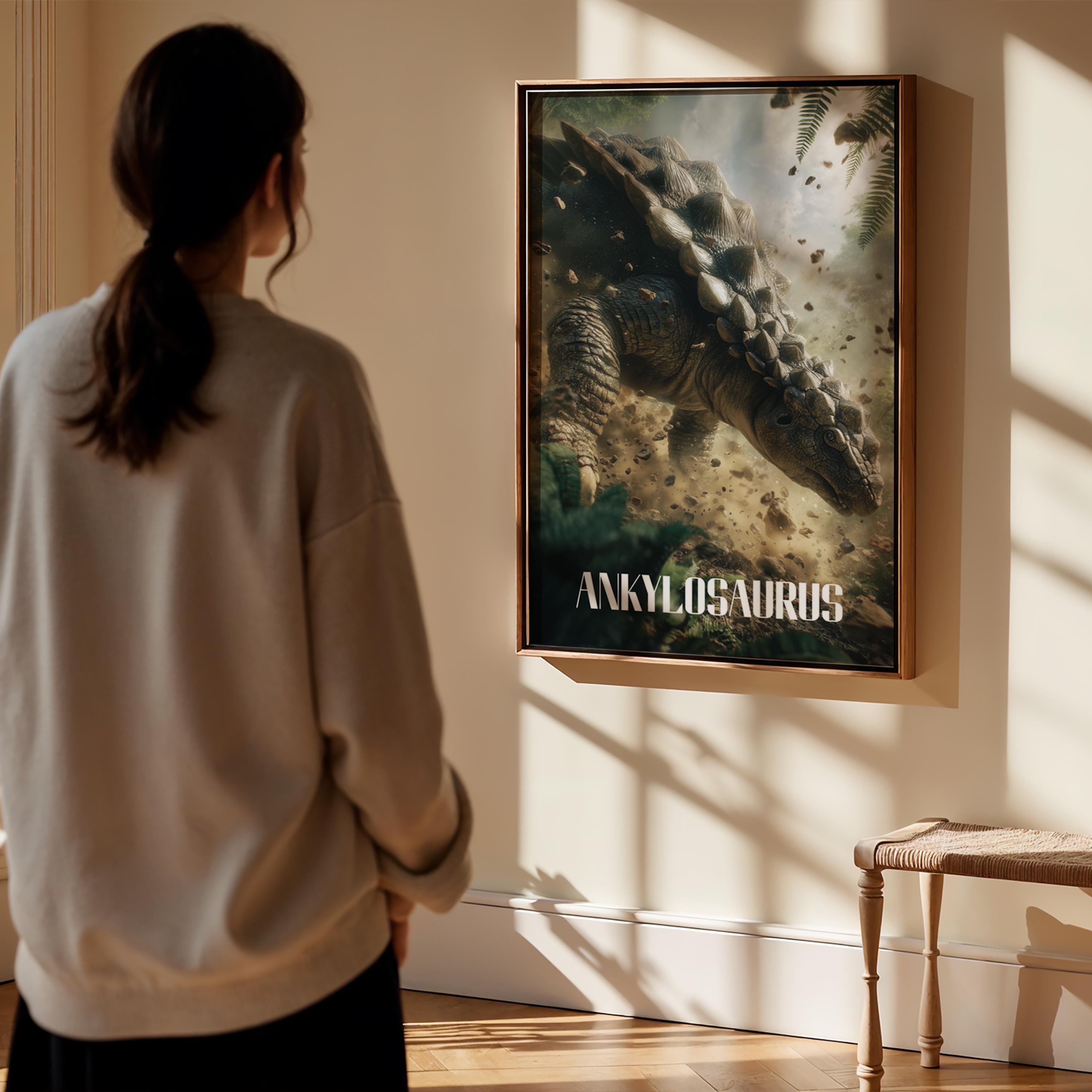 Ankylosaurus Poster for Kids Room – Armoured Dinosaur Wall Art for Nursery and Playroom