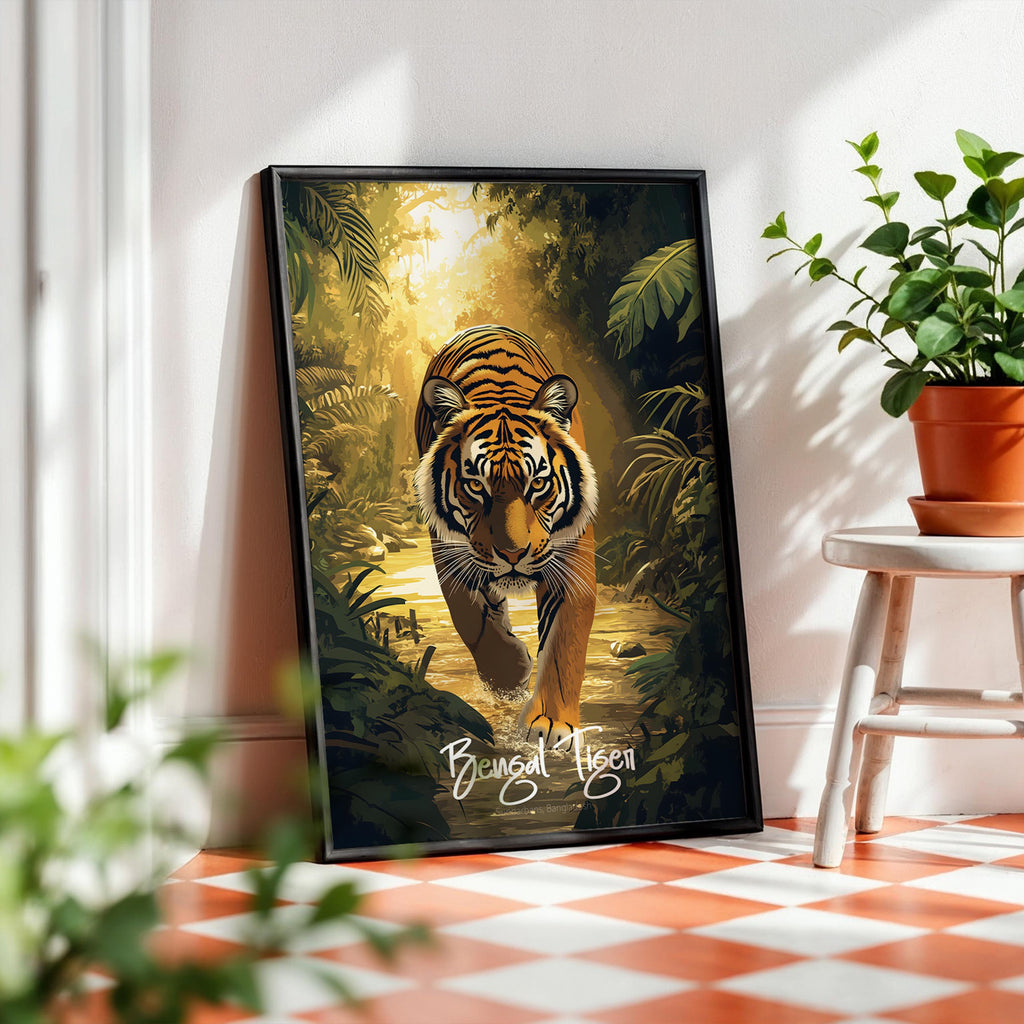 Bengal Tiger Art Print: India Wildlife Illustration