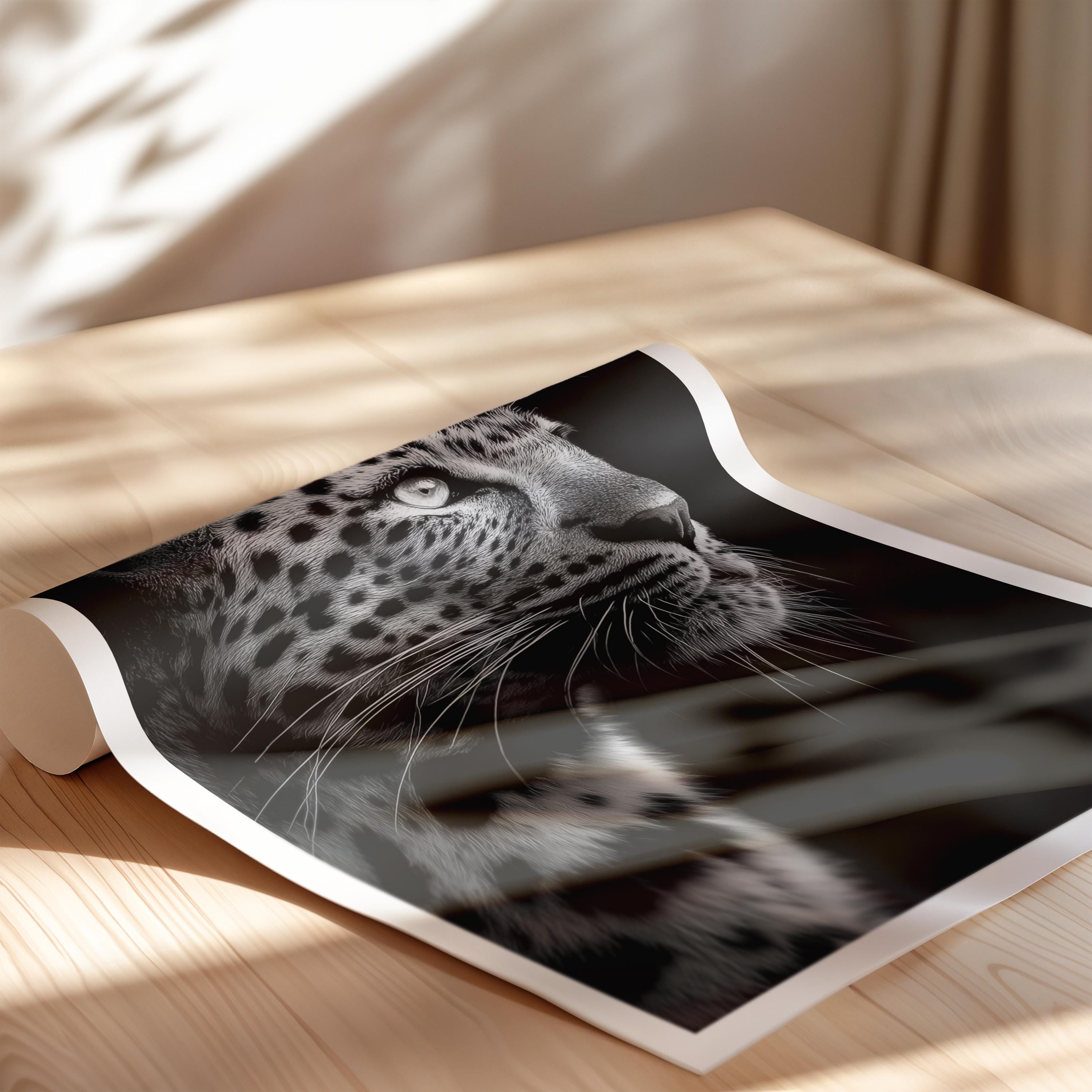 Black and White Leopard Print: Majestic Big Cat Wall Art