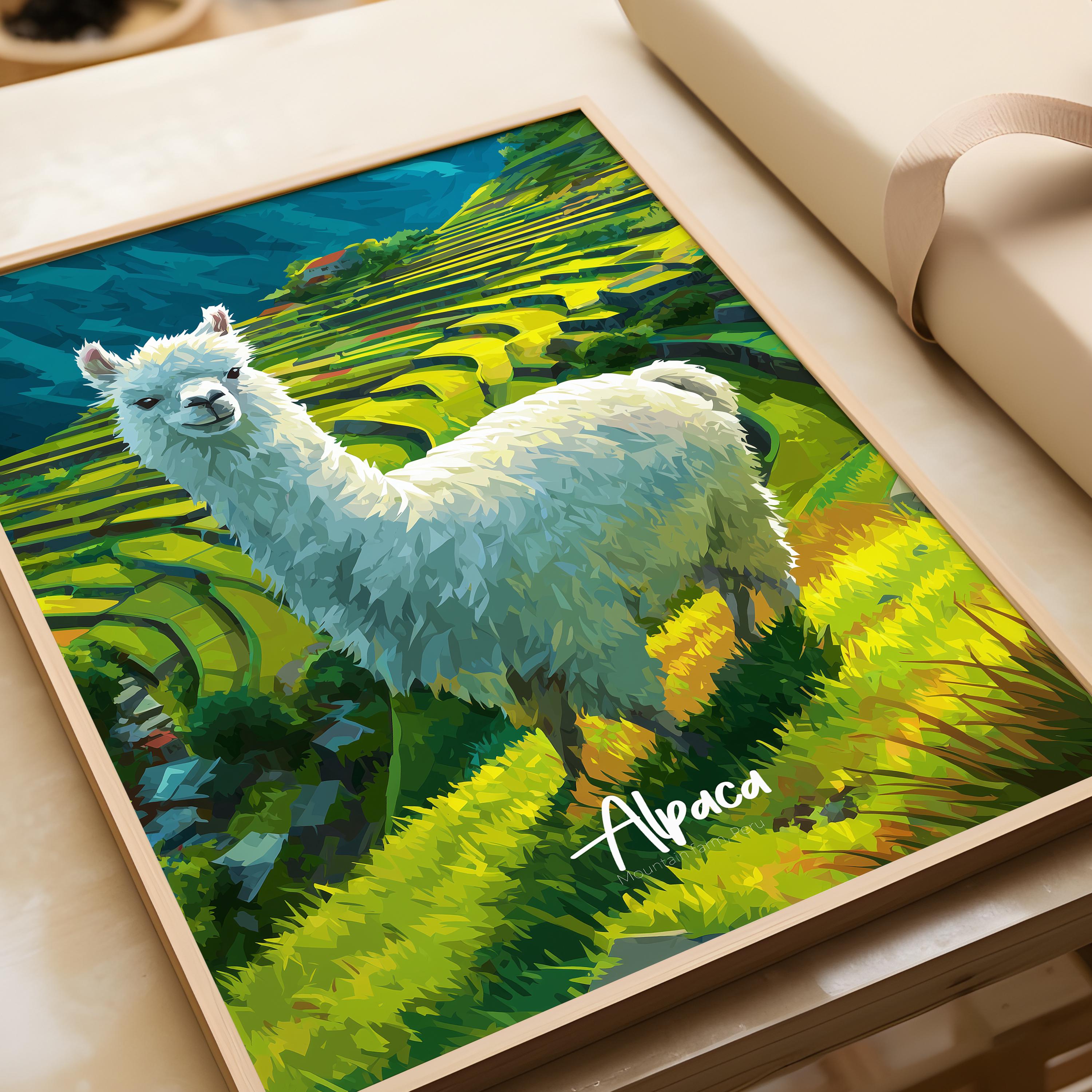 Alpaca Framed Poster: Boho Nursery Decor, Kids Room Animal Art